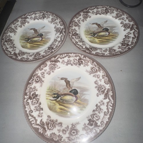 Three spode plates 9ins approx - spode,