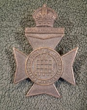 16th County Of London Queens Westminster Rifles Blackened Brass Cap Badge Army