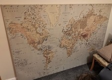 IKEA World Map-Atlas Canvas & Aluminium Frame 140cm x 200 CM