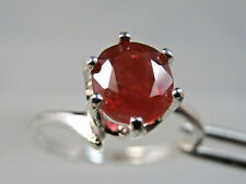 SUNSET SAPPHIRE - Spectacular Genuine Orangish-Red .925 Sterling Ring 1.21 ct.