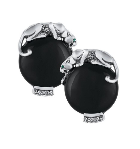 Onyx panther cufflinks art - onyx,