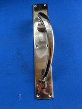 Victorian Pull Handle 18 Inch On Plate . Solid Brass Vintage Pub/Bank Doors 2kg