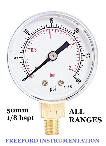 Pressure gauge 50mm - gauge, 1/8