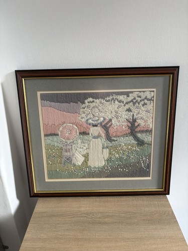 Vintage framed long stitch - framed,