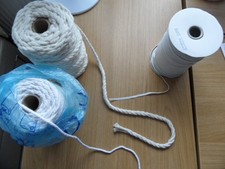 3m of 5mm cotton fabric white piping  cord for cushions bottom left of pic