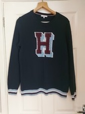 Tommy Hilfiger varsity large H logo heavy knitted jumper szXL