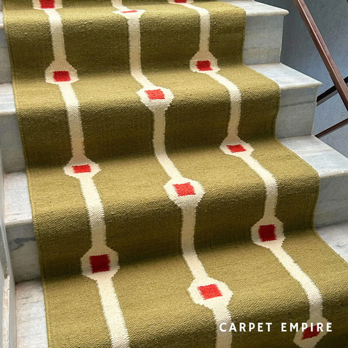 Olive green wool kilim - olive,