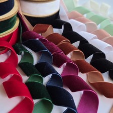Velvet Ribbon 25mm wide single sided trim - Per Metre, 5m, 10m or 22m whole roll