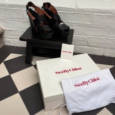 SEE BY CHLOE black Leather Sandals - excellent condition