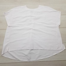 PRIMARK Summer Casual T-Shirt Top Size 16 White Plain Cap Sleeve Holiday