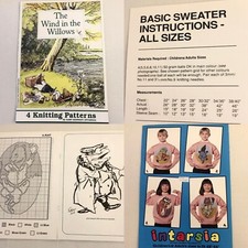 1996 - Patons Intarsia - Set of Wind In The Willows Jumpers Adults & Childs