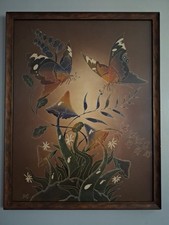 Large Framed Batik Butterfly