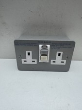 RCD BREAKER 3 PIN UK PLUG SOCKET DOUBLE GANG
