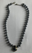 cabouchon costume jewellery grey pearl necklace - Length - Sits At Collar Bone