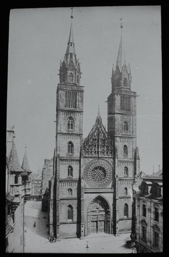 Antique magic lantern slide - lantern, st