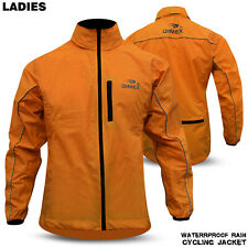 Ladies Cycling Rain Jacket Woman Hi-Visibility Waterproof Running Top Coat 