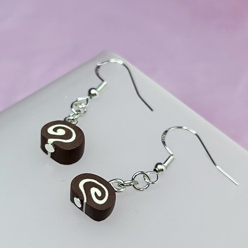 Swiss roll pendant earrings - swiss,