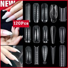 120Pcs Poly Dual Forms Nail Gel Mold Quick Building Tips Nail Extension Tool Kit