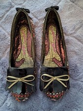 Ladies Flat Brown/multi Shoes Size  7/41 By IRREGULAR CHOICE. Worn Once.