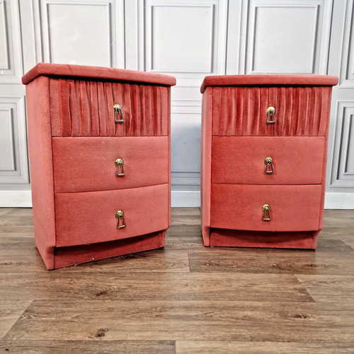 Vintage pair bedside - bedside, cabinets