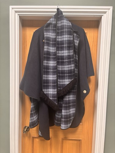 Wool blend reversible tartan - wool,