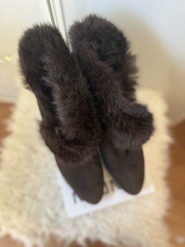 Unisa brown suede fur - unisa, fur-trim