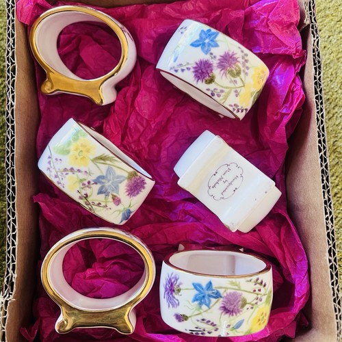 Six vintage porcelain gold - six,