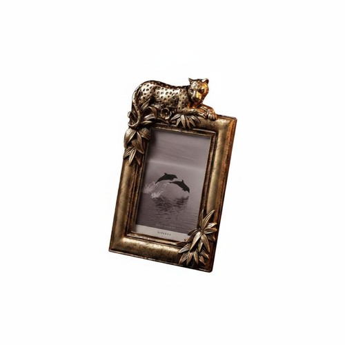 Gilded big cat picture frame - gilded,