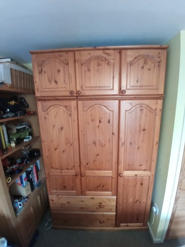 Solid pine wardrobe with - pine,
