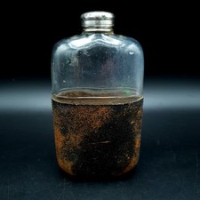 Antique Hip Flask Glass &