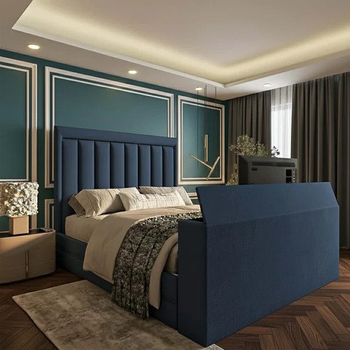 Helsinki upholstered bed - upholstered, tv