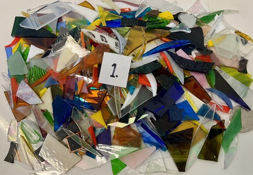 Stained glass offcuts mosaic - offcuts,