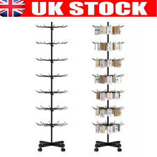 7 Tier Retail Display Stand Rotating Spinner Shelf Hanger w Wheels Rack Jewelry