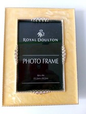 Vintage Royal Doulton Photo Frame Enamel Yellow Diamante Collectable