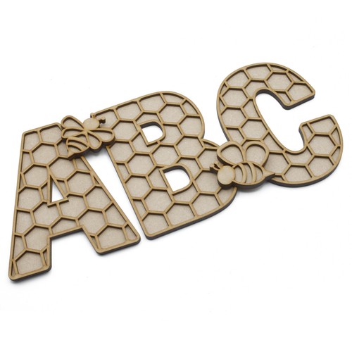 Honeycomb bee alphabet layered - alphabet,