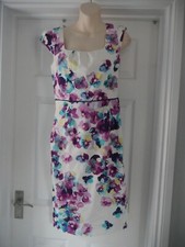 Monsoon Dress Floral Embroidered Sequin Size 10 Wedding Guest Christening Cruise