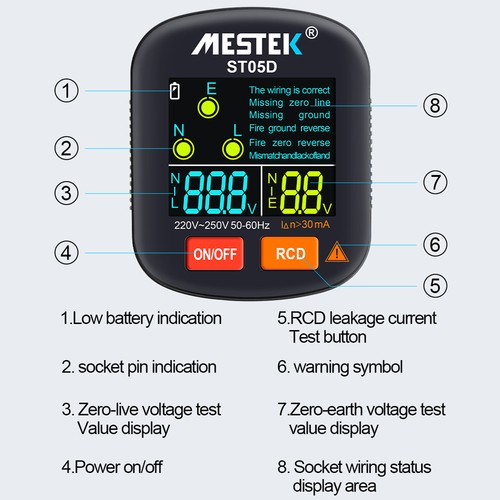 Socket tester rcd voltage - tester,