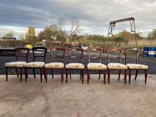 A FINE SET OF 7 ANTIQUE VICTORIAN SOLID MAHOGANY DINING CHAIRS