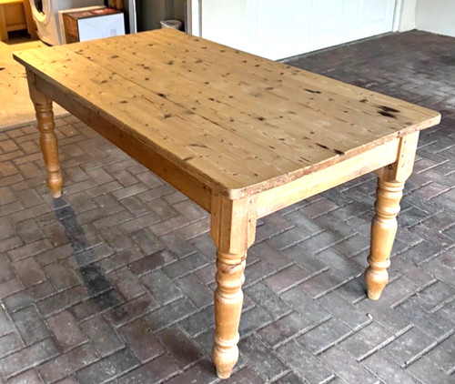 Pine farmhouse dining table - farmhouse,