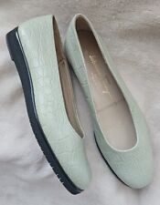 Ladies SALVATORE FERRAGAMO Shoes Mint Green Leather Flat UK 3.5 - 4