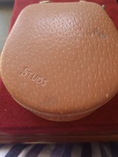 Vintage Leather Collar Stud Case (with goodies inside !)