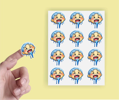 X24 crying boy - crying, sticker