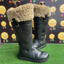 Genuine UGG Australia S/N 5191 Locarno Tall Black Leather Boots Size UK 5.5