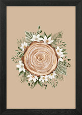 Floral Tree Trunk Framed Wall