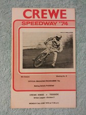 CREWE SPEEDWAY 1974 ORIGINAL