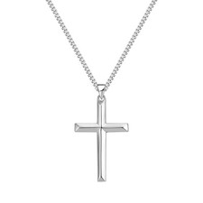 925 Sterling Silver Cross Pendant Necklace - choice of chain sizes for crucifix