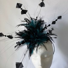 Teal/BlackFeather Fascinator
