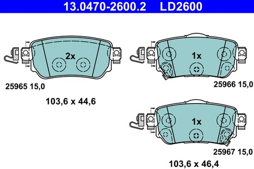 Rear brake pad set - pad,