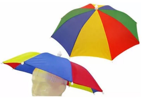 Rainbow umbrella hat festival - hat,