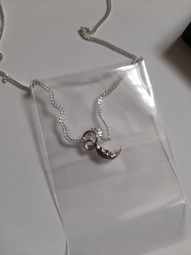 Sterling silver moon necklace - moon,